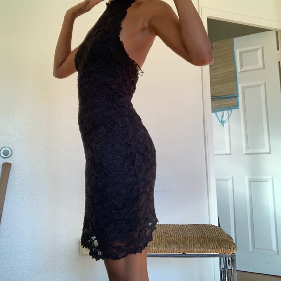 Vintage Black Lace Halter Dress - Picture 2 of 4